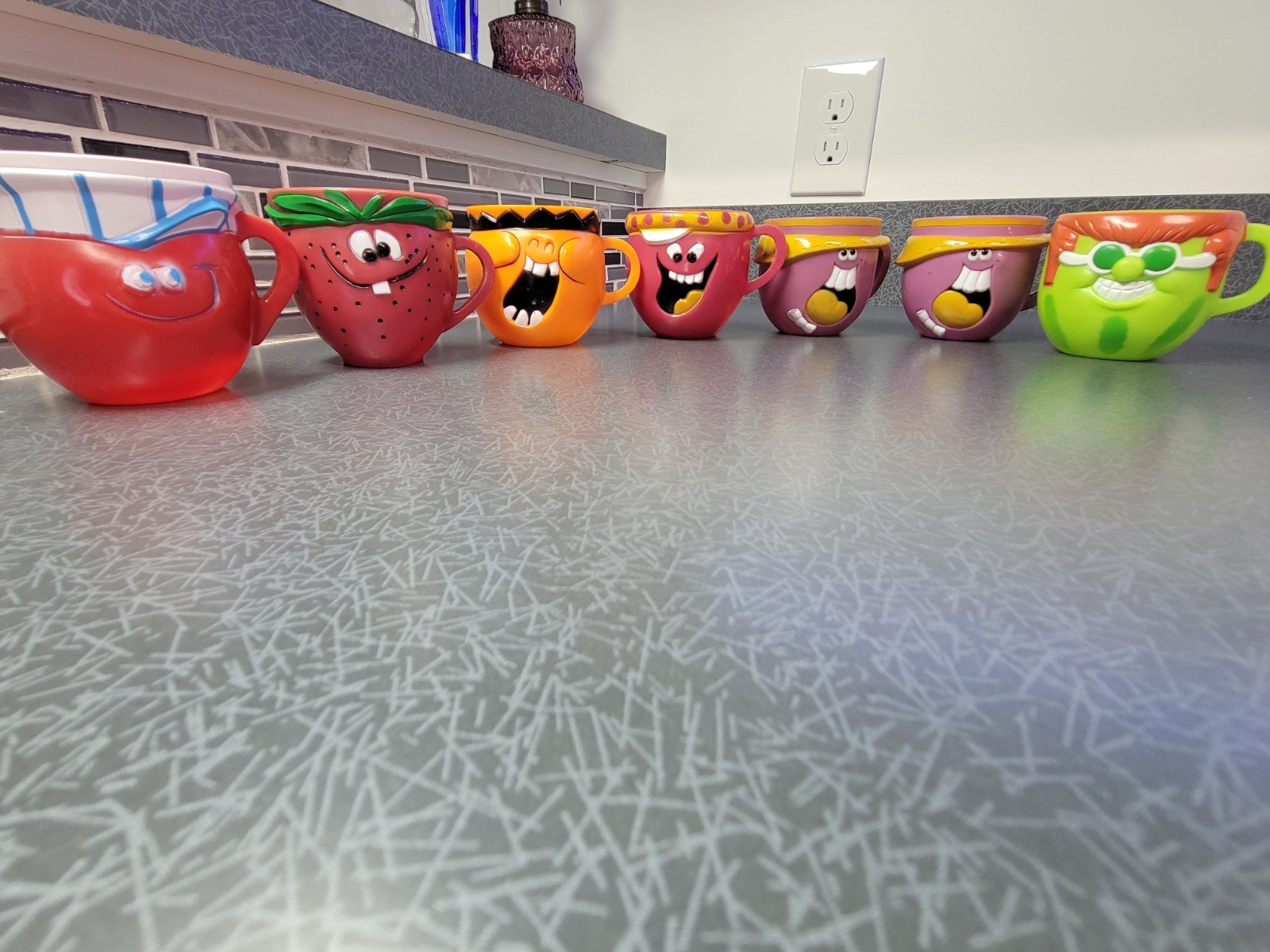 Set Of 7 Vintage 1969-70's Kool Aid Pillsbury Funny Face Mugs Cool