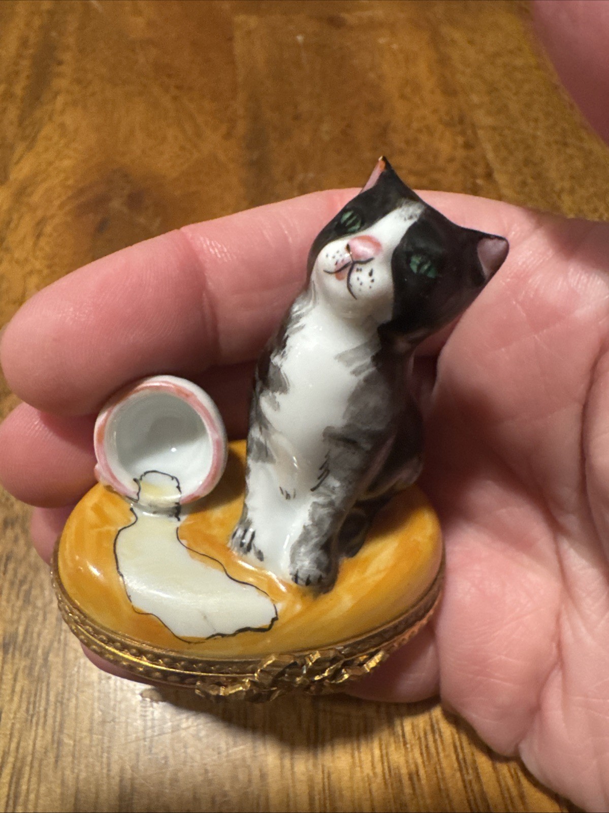 Cat With Spilled Milk Limoges