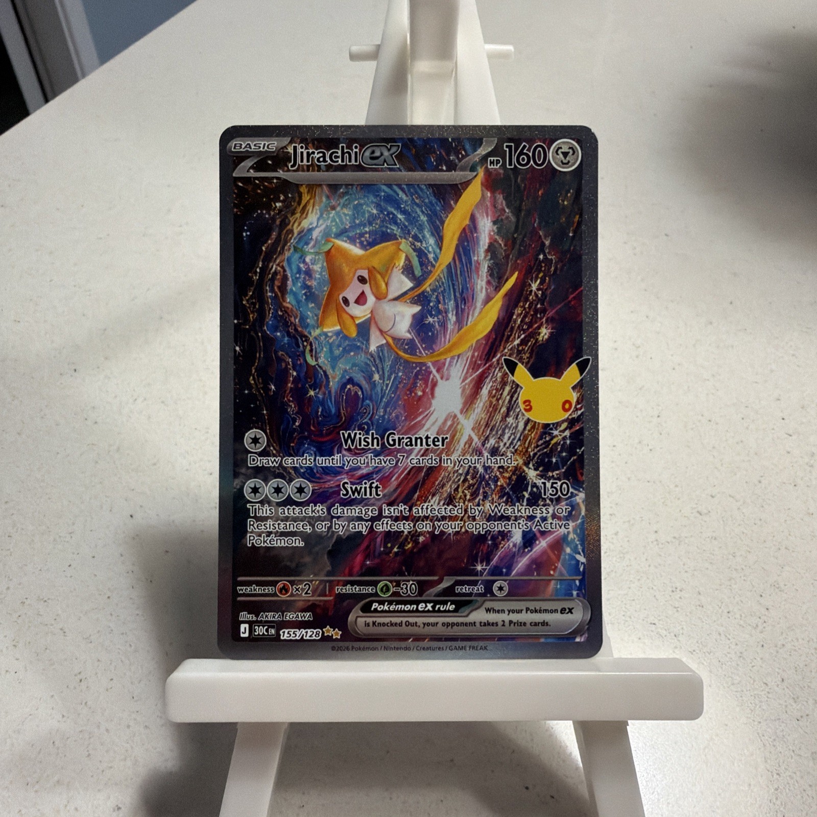 Pokémon TCG Jirachi EX 155/128 30th Celebrations Holo Secret Rare English
