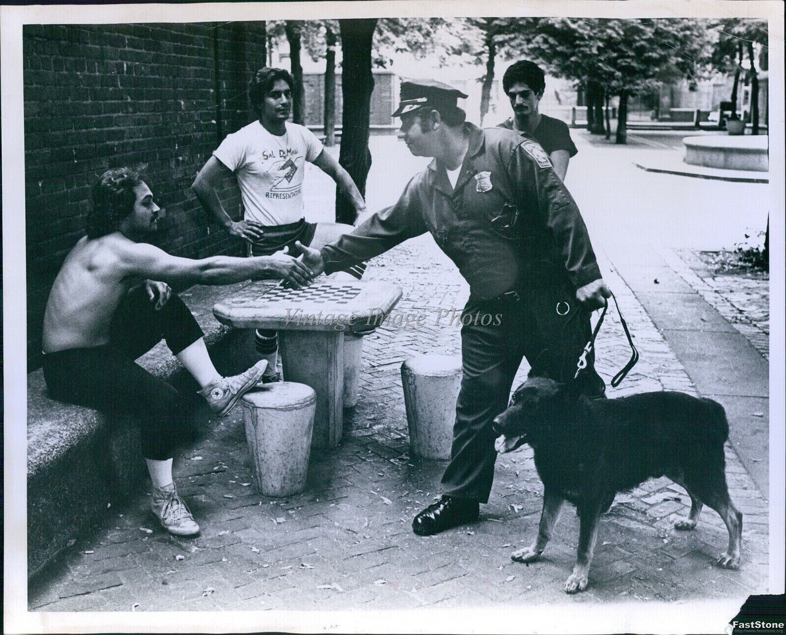 1979 Boston Police Gang Patrol Michael Mosca Dog Thor Vintage Photo 8x10