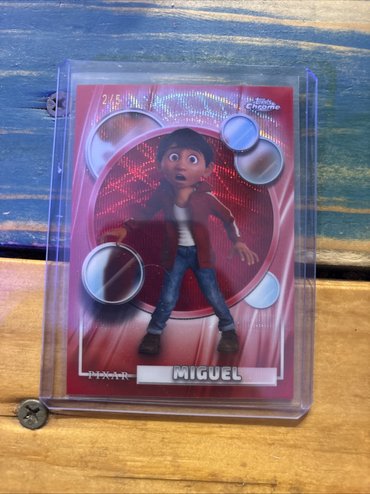 2026 Topps Chrome Disney Miguel Red Wave 2/5.