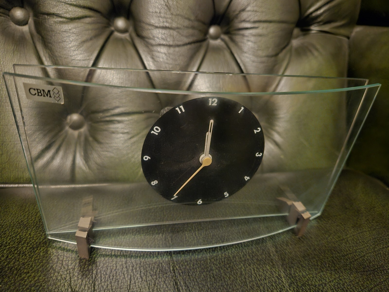VINTAGE CBM POST MODERN MINIMALIST GLASS CLOCK 1970'S GWO MID CENTURY 🇬🇧