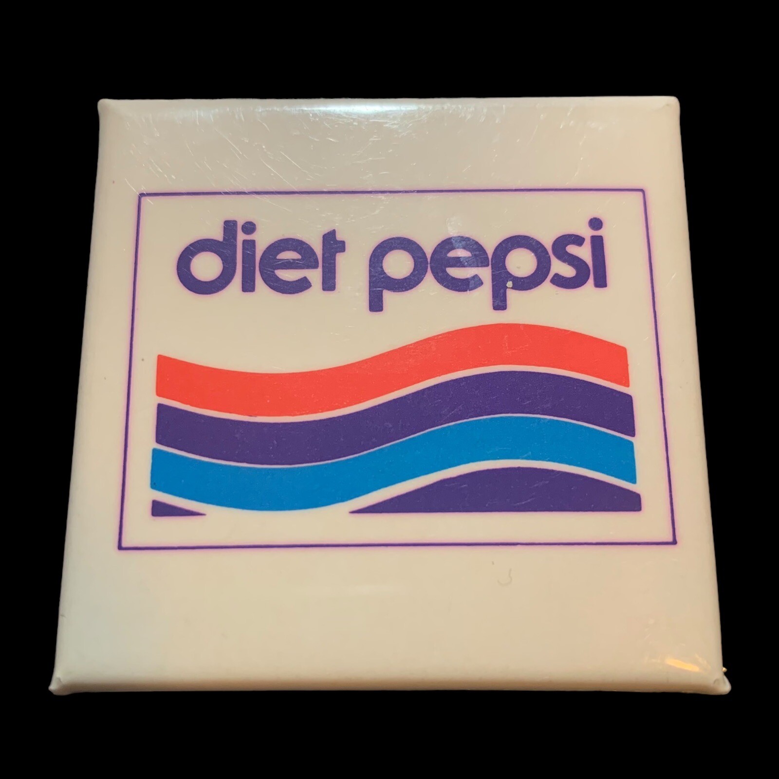 Vintage Diet Pepsi Wave Logo Button Pin 1975-1985 Collector Pin