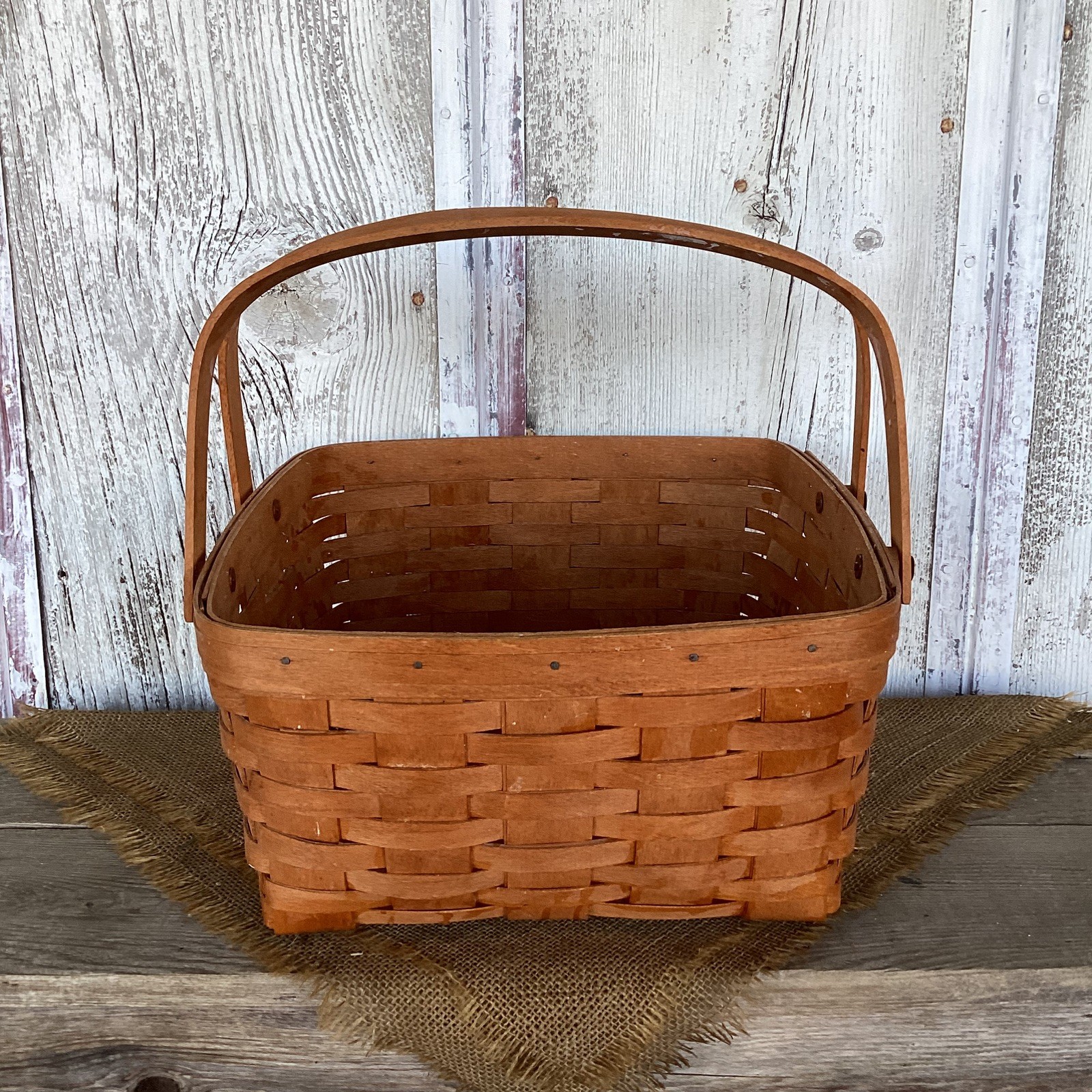 Authentic Signed Longaberger 1991 Large  Gathering Basket with Double Handles 
