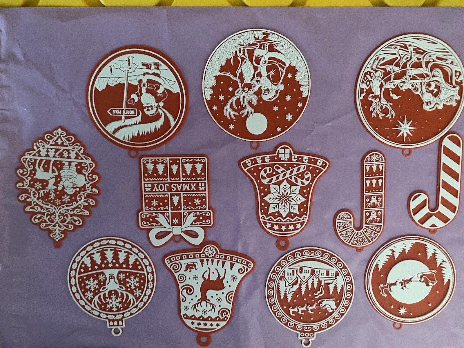 3d Printed Christmas Ornaments 12 Pack