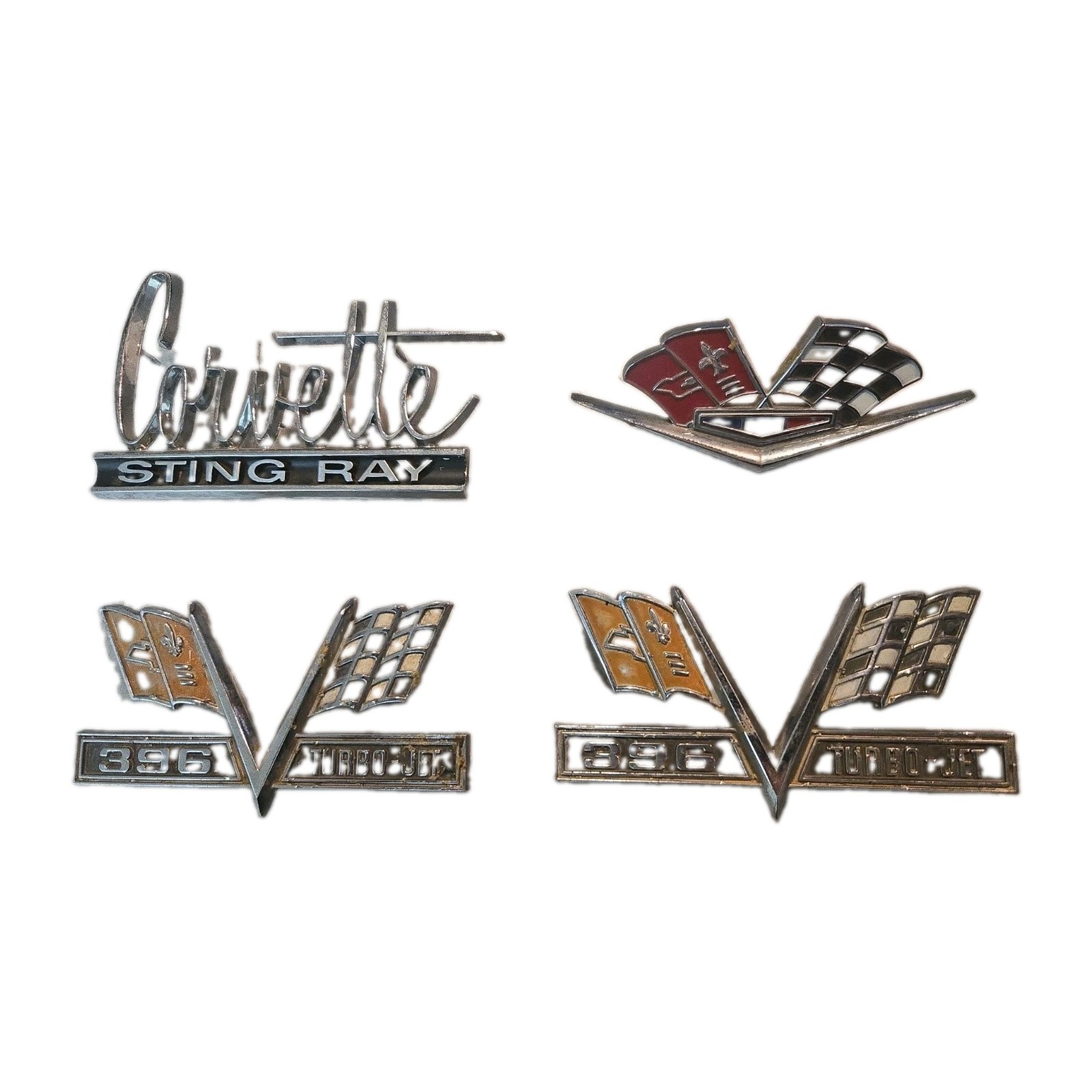 Vintage Chevrolet Corvette Sting Ray Emblem Badge Lot of 4