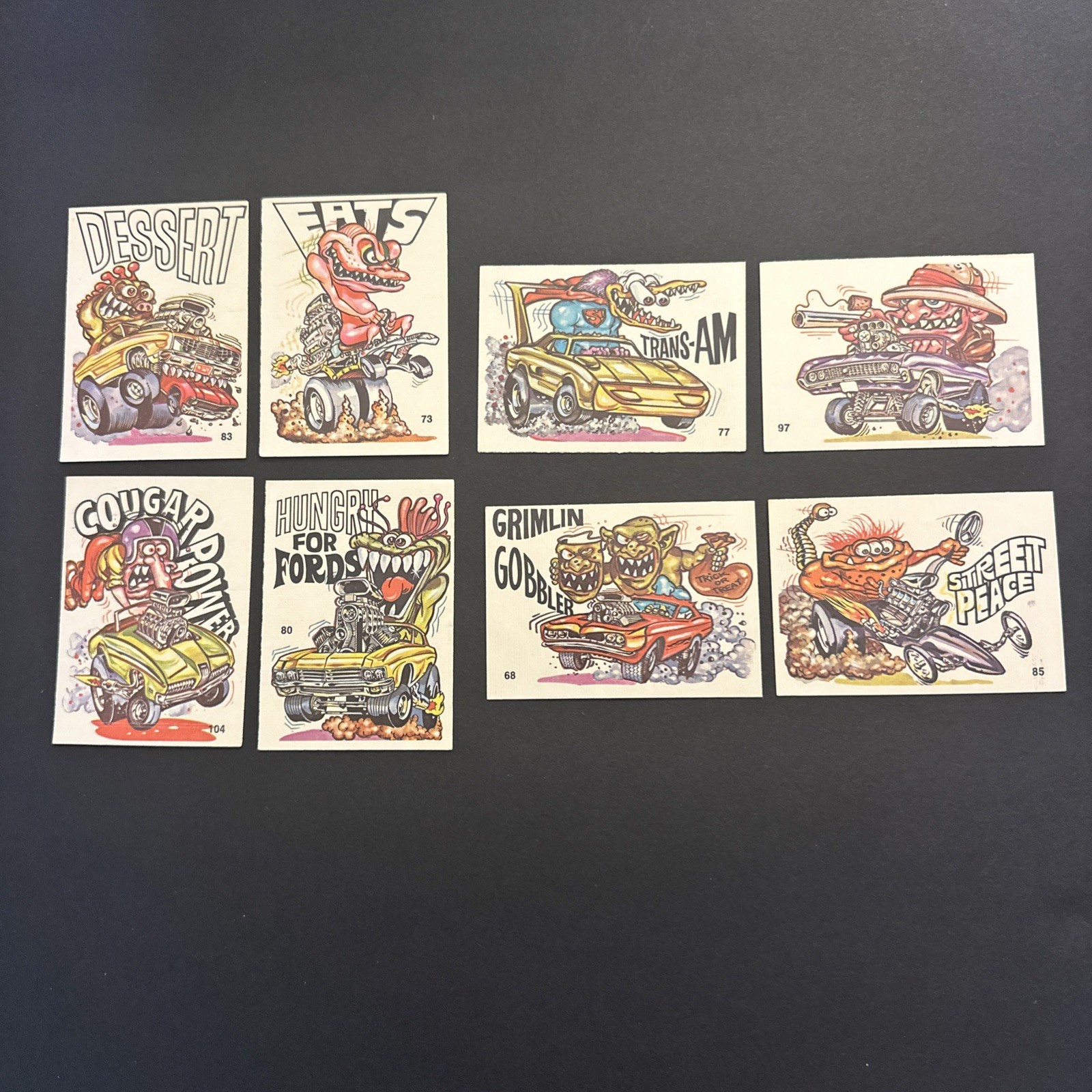 Vintage 1970 Donruss Oddest Odd Rods Sticker Card Lot of 8 Unpeeled