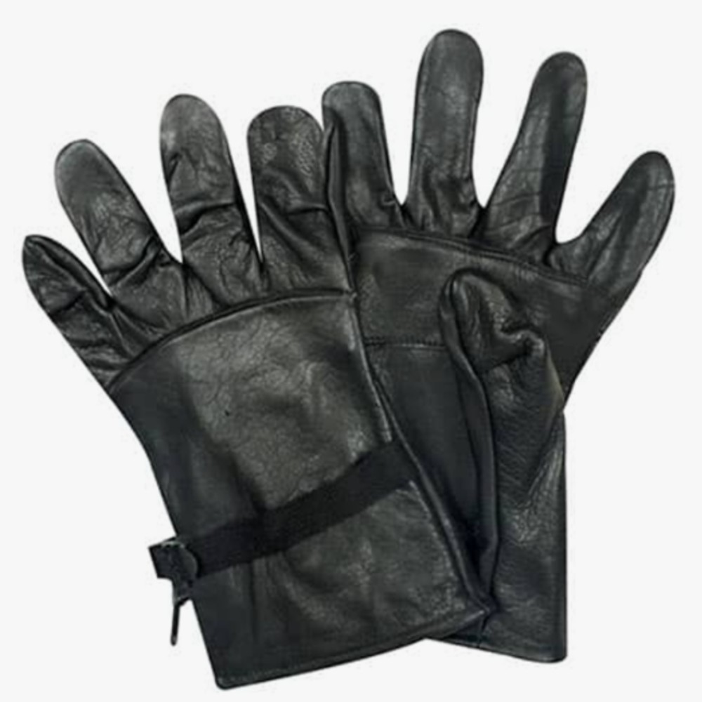 USGI D3A Black Leather Light Duty Gloves Size 2 – Military Issue Cattlehide
