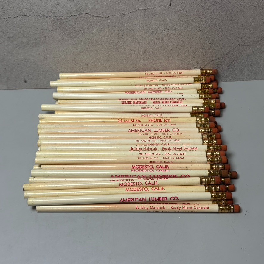 Vintage 59 Lumber Yard Advertising Lead Pencil Lot Modesto California 1950-70s