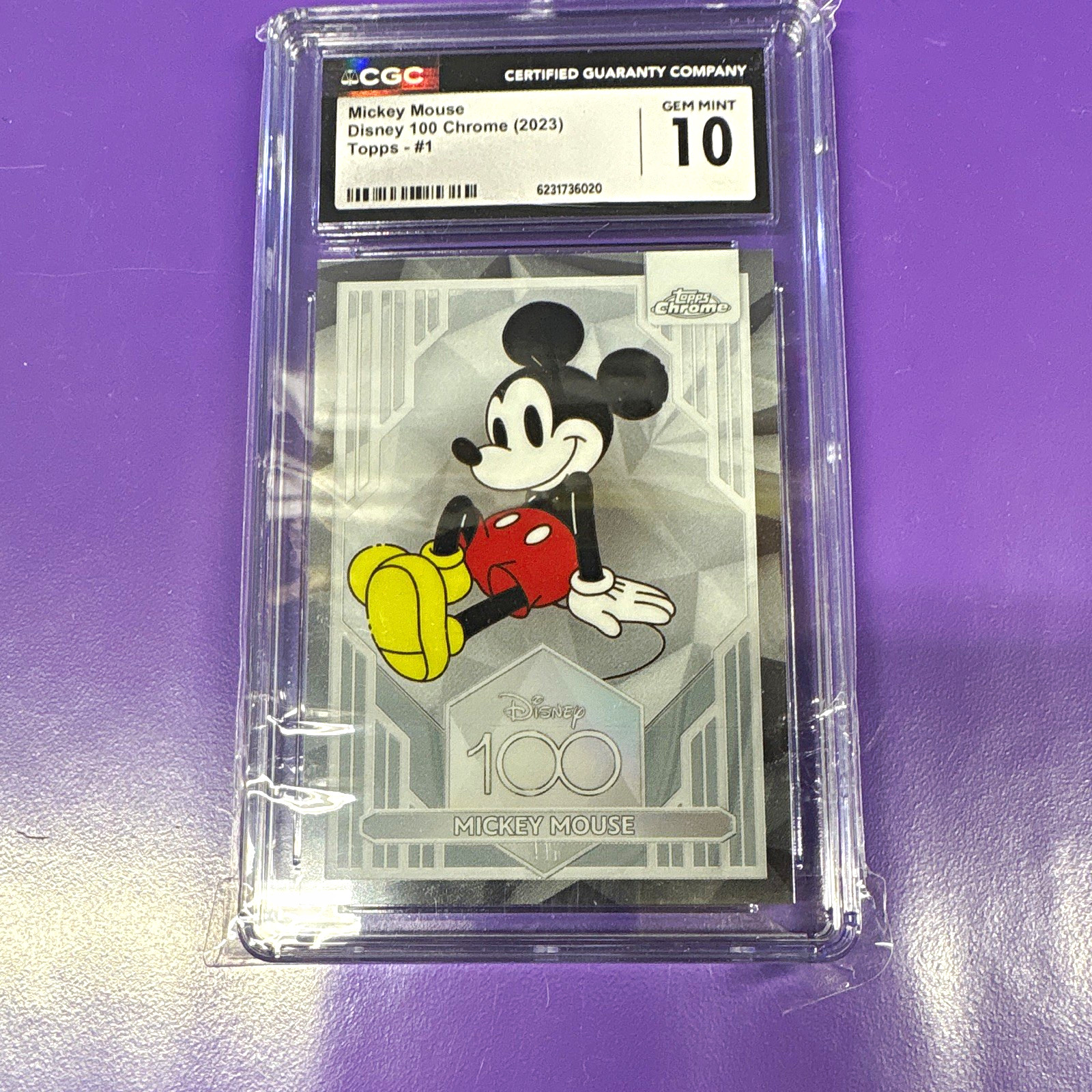 2023 Topps Disney 100 Chrome Mickey Mouse #1 CGC 10 Gem Mint 