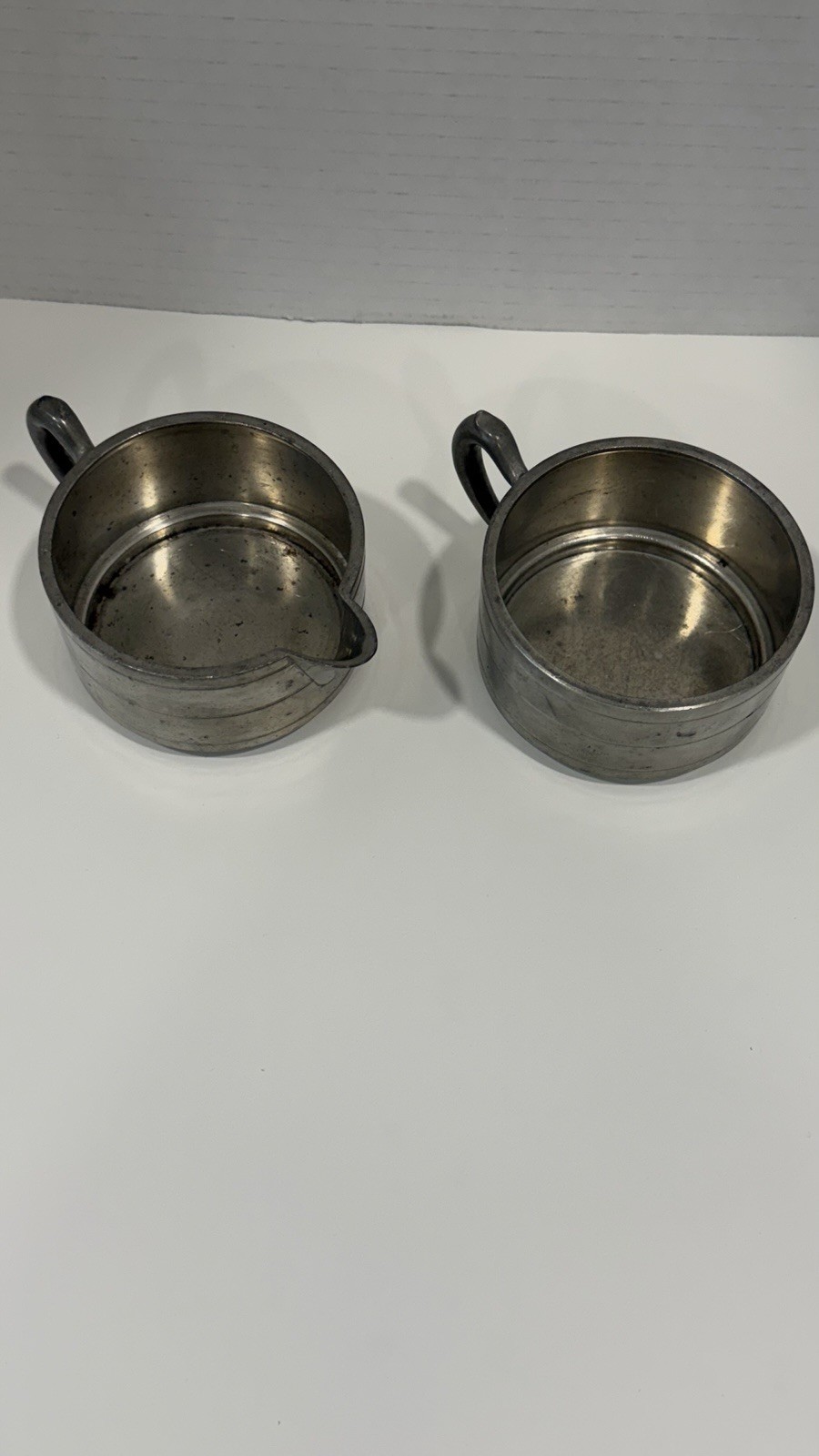 Antique Pewter Stacking Cups By G S Co.