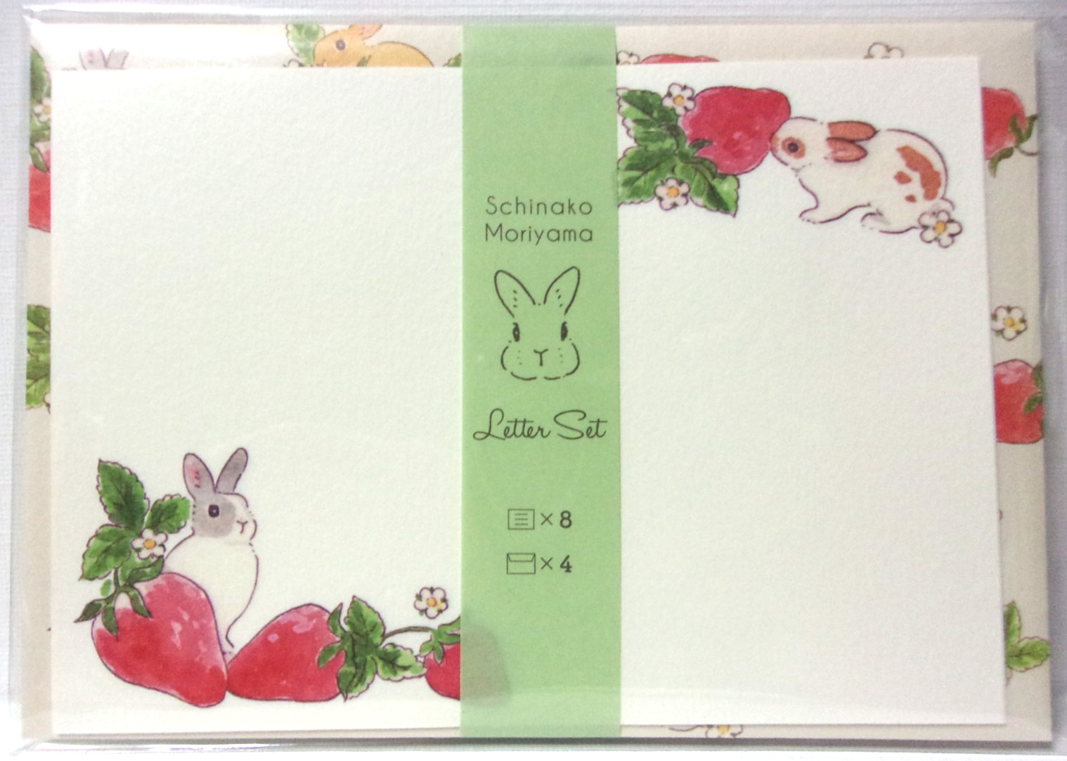 Rabbit Strawberry Mini Letter Set Made in Japan Schinako Moriyama Active Co. Ltd