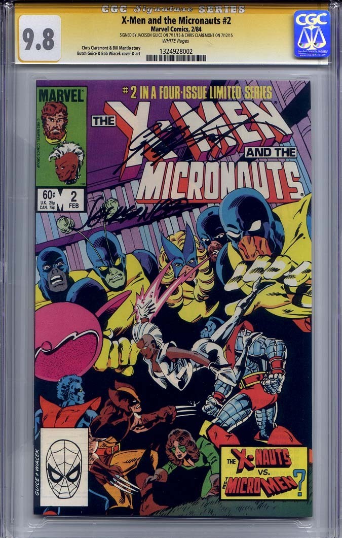X-MEN AND THE MICRONAUTS #2 CGC 9.8 SS CHRIS CLAREMONT & JACKSON BUTCH GUICE X-MEN AND THE MICRONAUTS #2 CGC 9.8 SS CHRIS CLAREMONT & JACKSON BUTCH GUICE