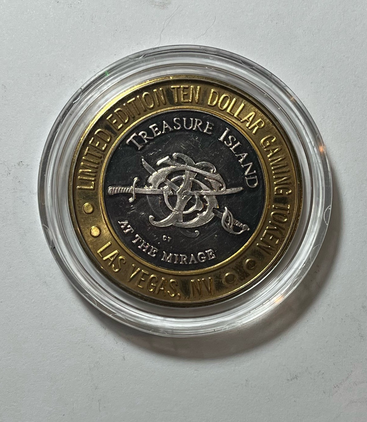 Vintage Treasure Island Ten Dollar Gaming Token Las Vegas Silver Vintage Treasure Island Ten Dollar Gaming Token Las Vegas Silver