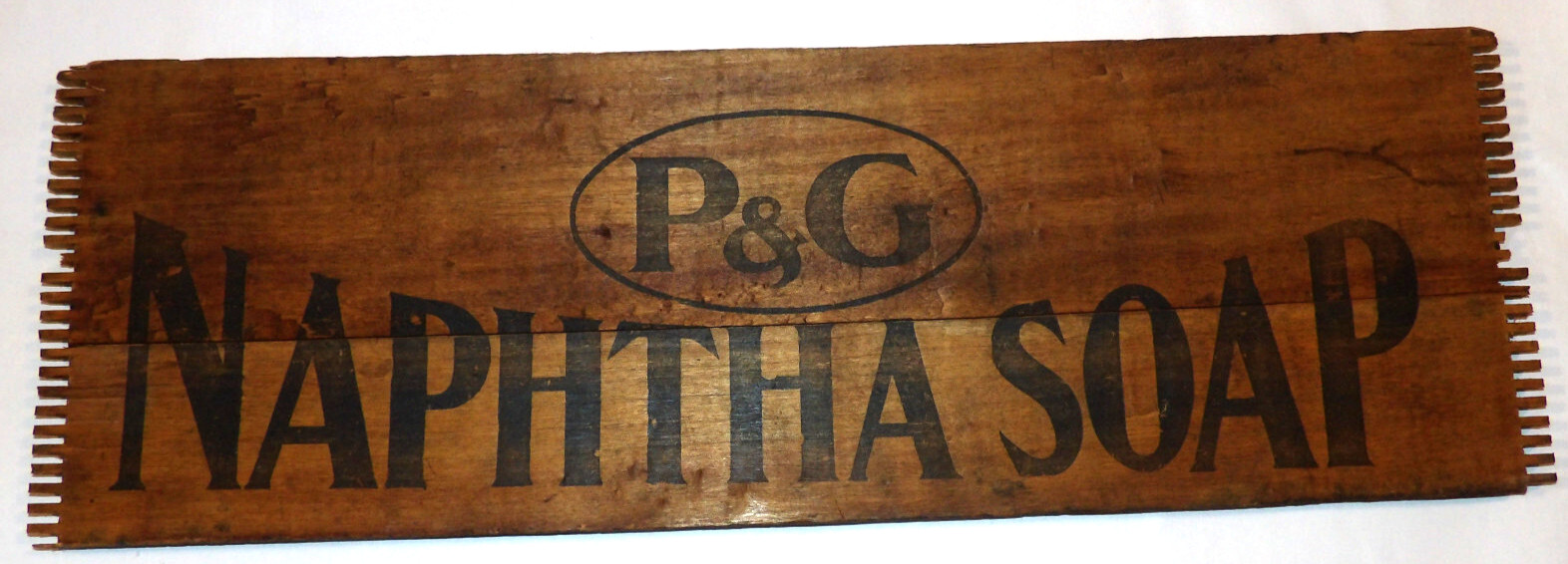 VINTAGE P&G NAPHTHA SOAP WOODEN CRATE BOX PANEL/SIGN PROCTER & GAMBLE 24