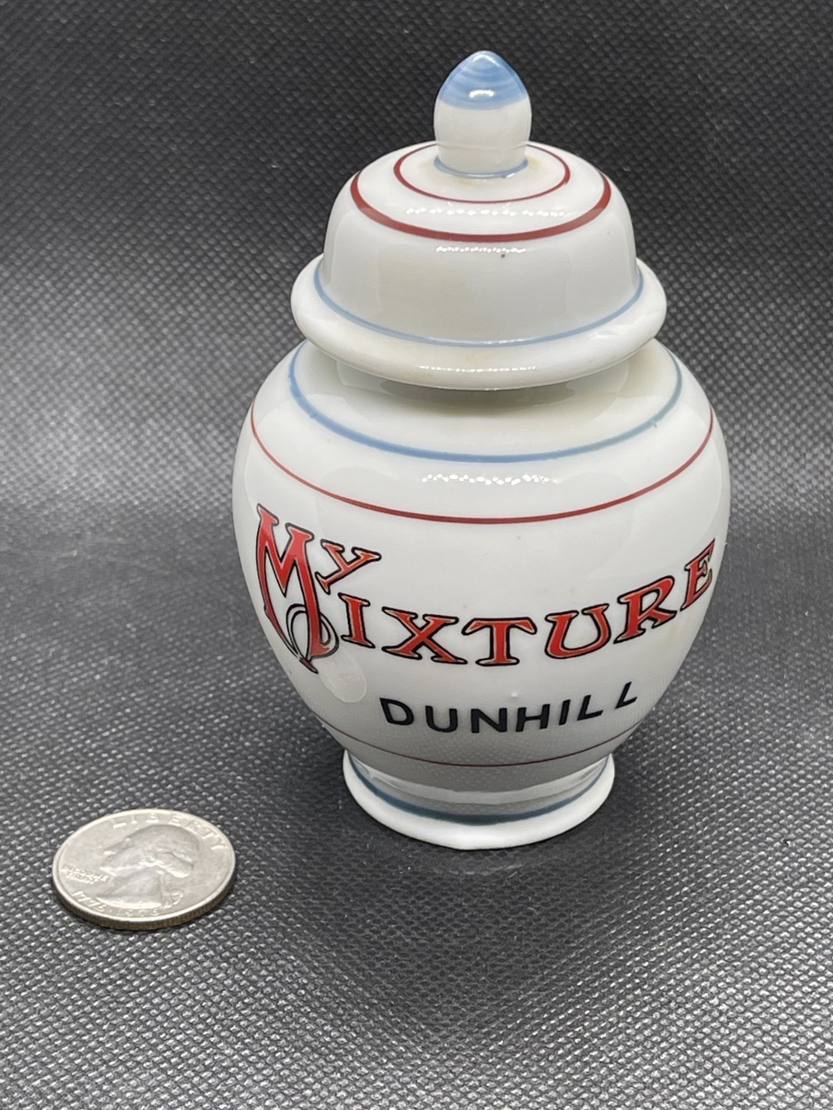 Vtg Dunhill My Mixture Porcelain Tobacco Jar Humidor Candle Japan Partial Burn