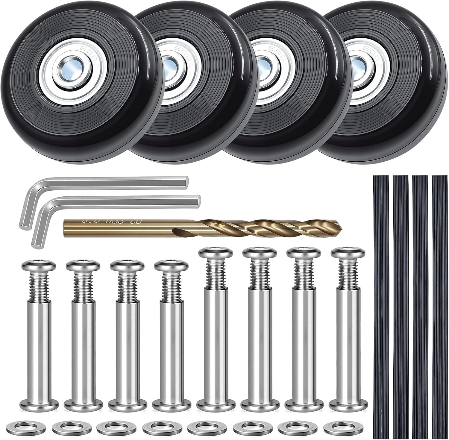 4 Sets 50Mm Silent Luggage Wheels Replacement Kit Compatible with Samsonite | In 4 Sets 50Mm Silent Luggage Wheels Replacement Kit Compatible with Samsonite | In