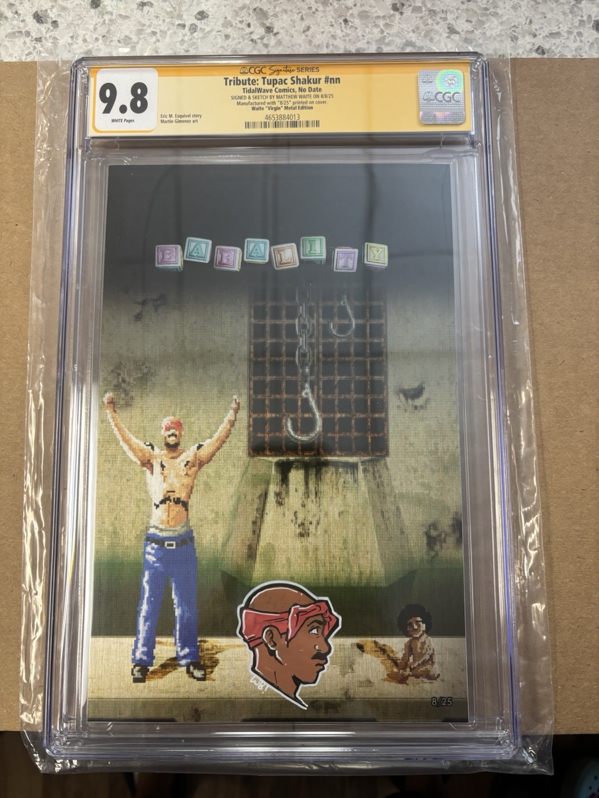 CGC 9.8 Tribute: Tupac Shakur Virgin Metal 8/25 Signed Matthew Waite Remark