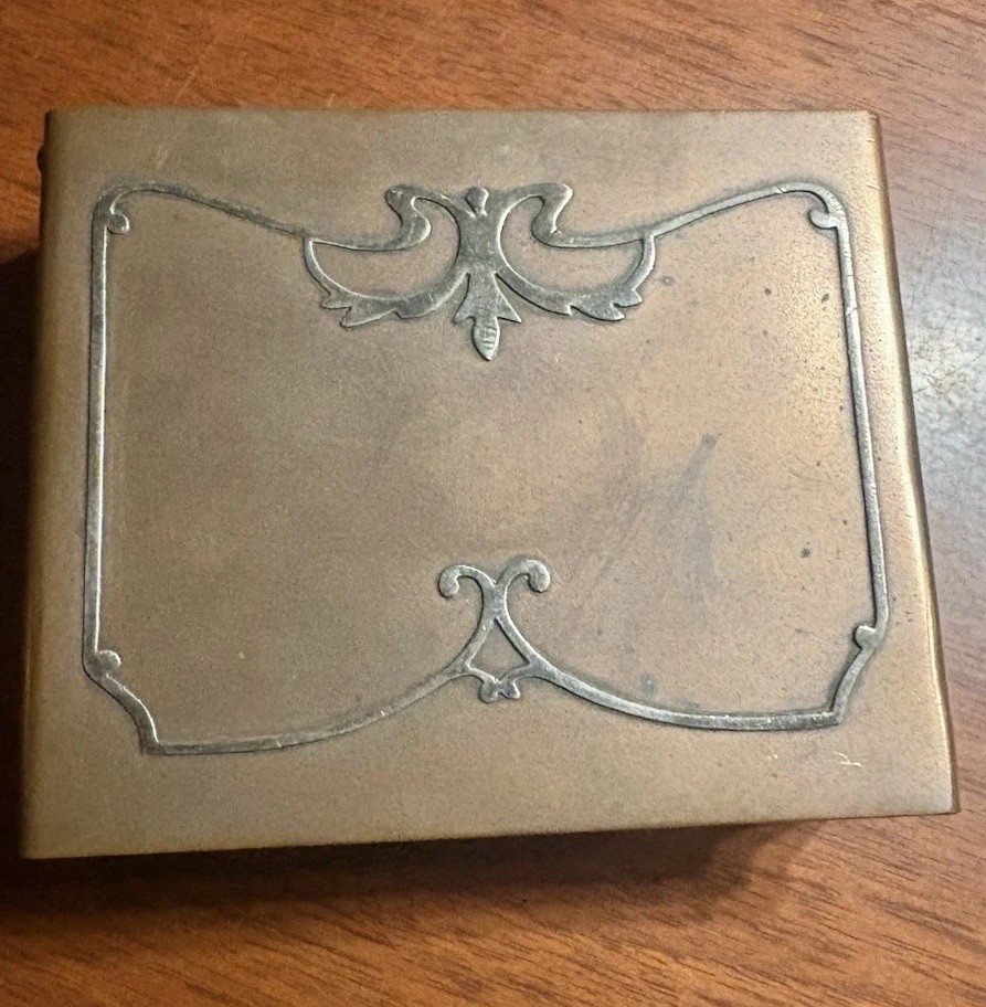 Heintz Arts & Crafts Small Sterling Silver on Bronze Humidor or Trinket Box Heintz Arts & Crafts Small Sterling Silver on Bronze Humidor or Trinket Box
