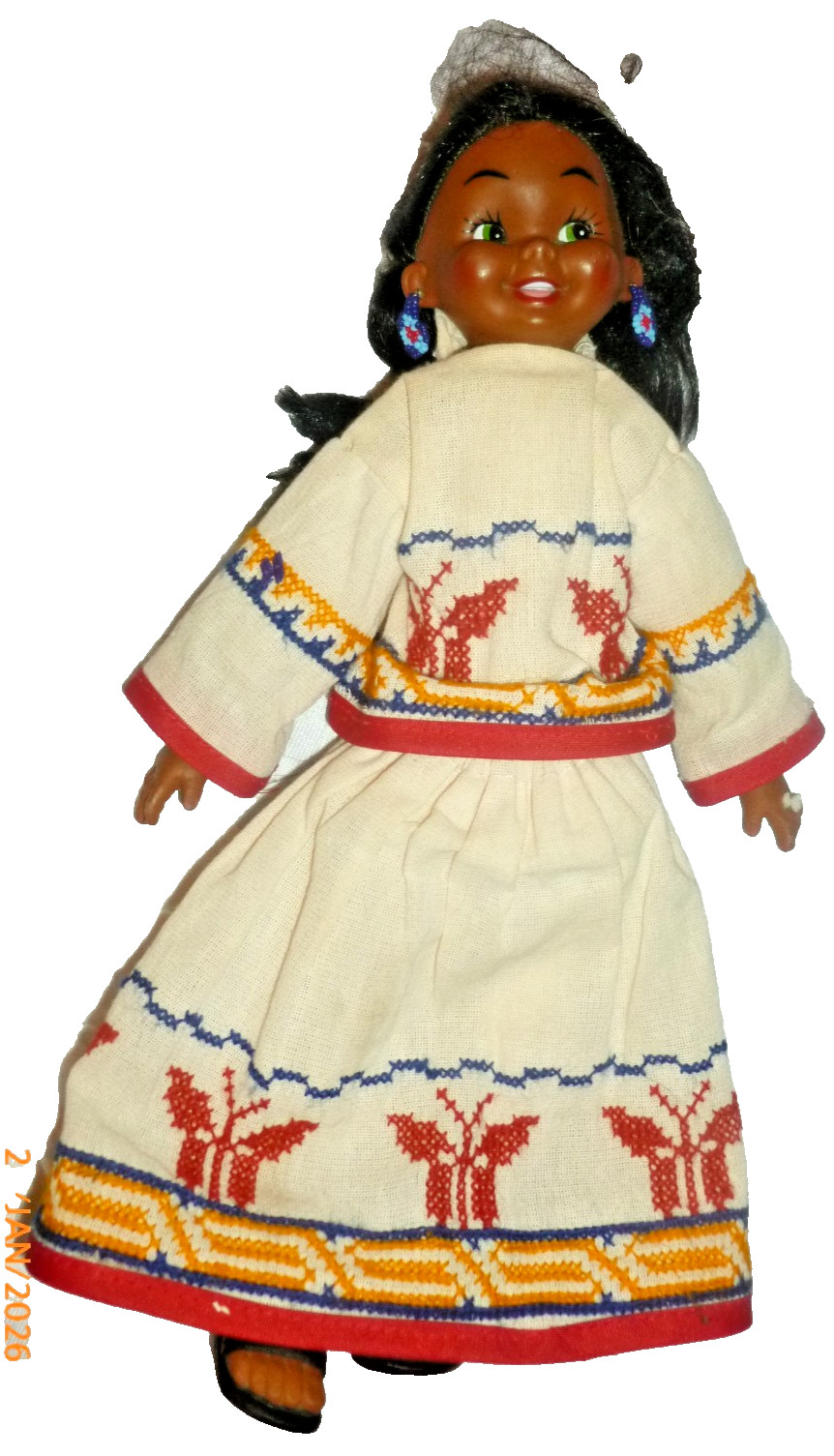 Vintage Folk Art Huichol Doll Traditional Huichol Mexican Native Doll 12 Vintage Folk Art Huichol Doll Traditional Huichol Mexican Native Doll 12