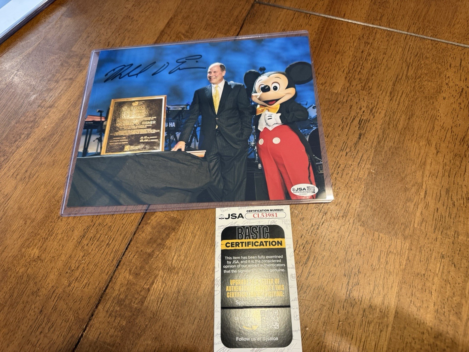 Autographed Michael Eisner JSA COA Disney 8x10 Photo CEO Celebrity Signed Auto