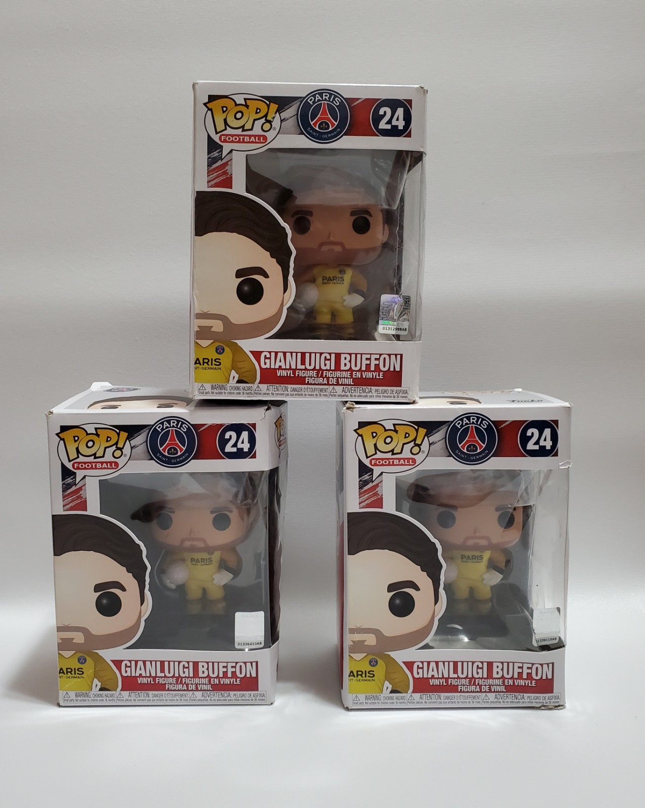 Gianluigi Buffon Funko Pop Vinyl Figure, Lot Of 3, NIB, Imperfect Boxes Gianluigi Buffon Funko Pop Vinyl Figure, Lot Of 3, NIB, Imperfect Boxes