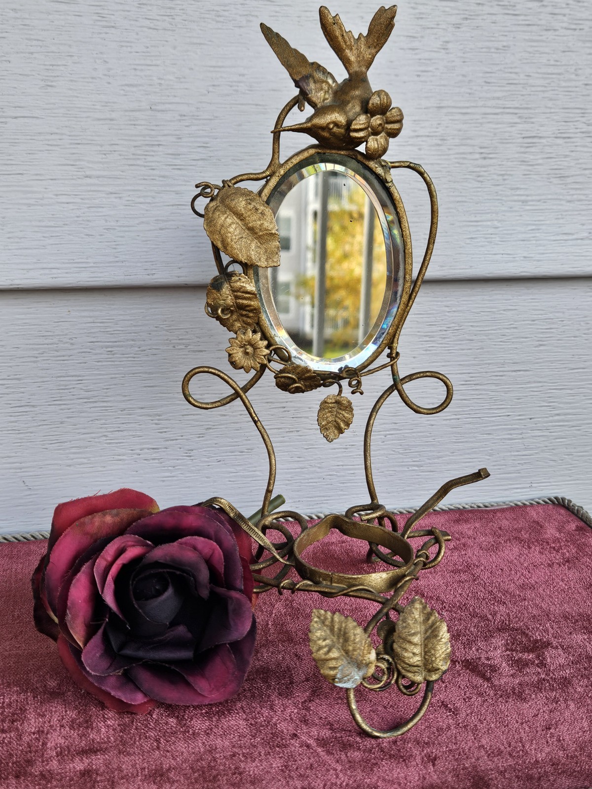 Antique French Victorian Beveled Mirror Vanity Stand/jewelry Holder