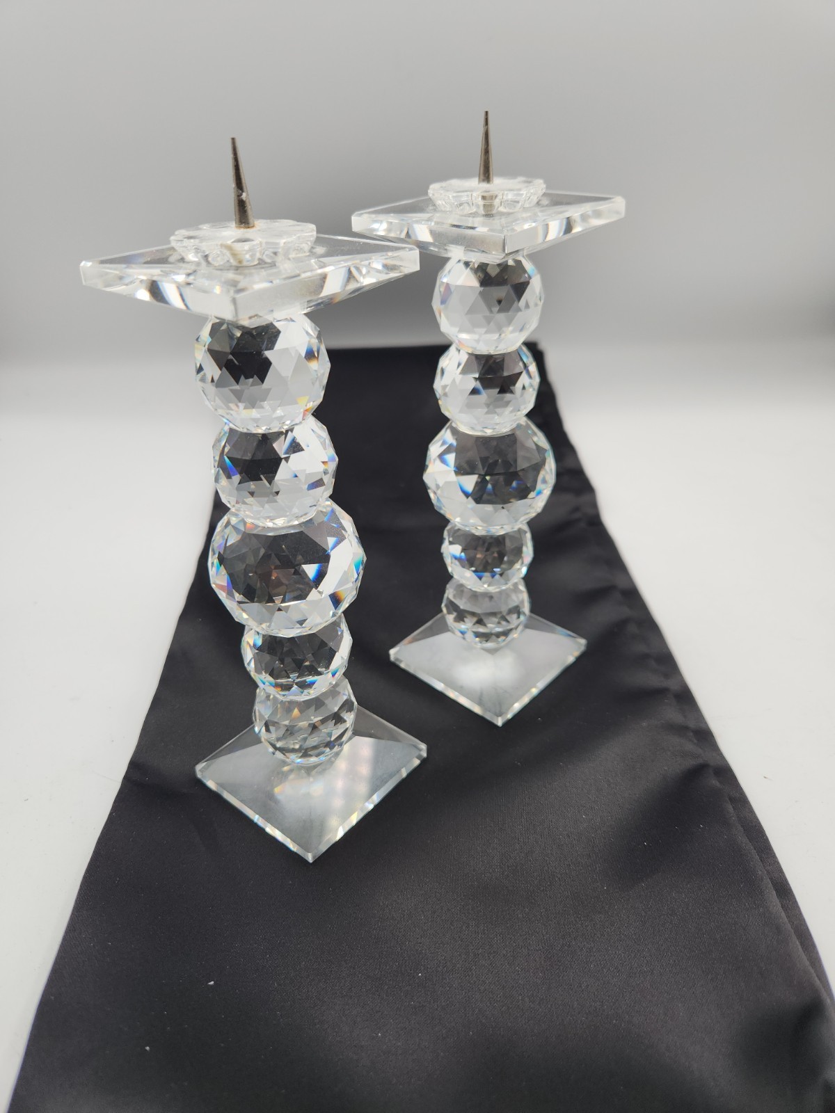 vintage Swarovski crystal pin-style candlestick holders vintage Swarovski crystal pin-style candlestick holders