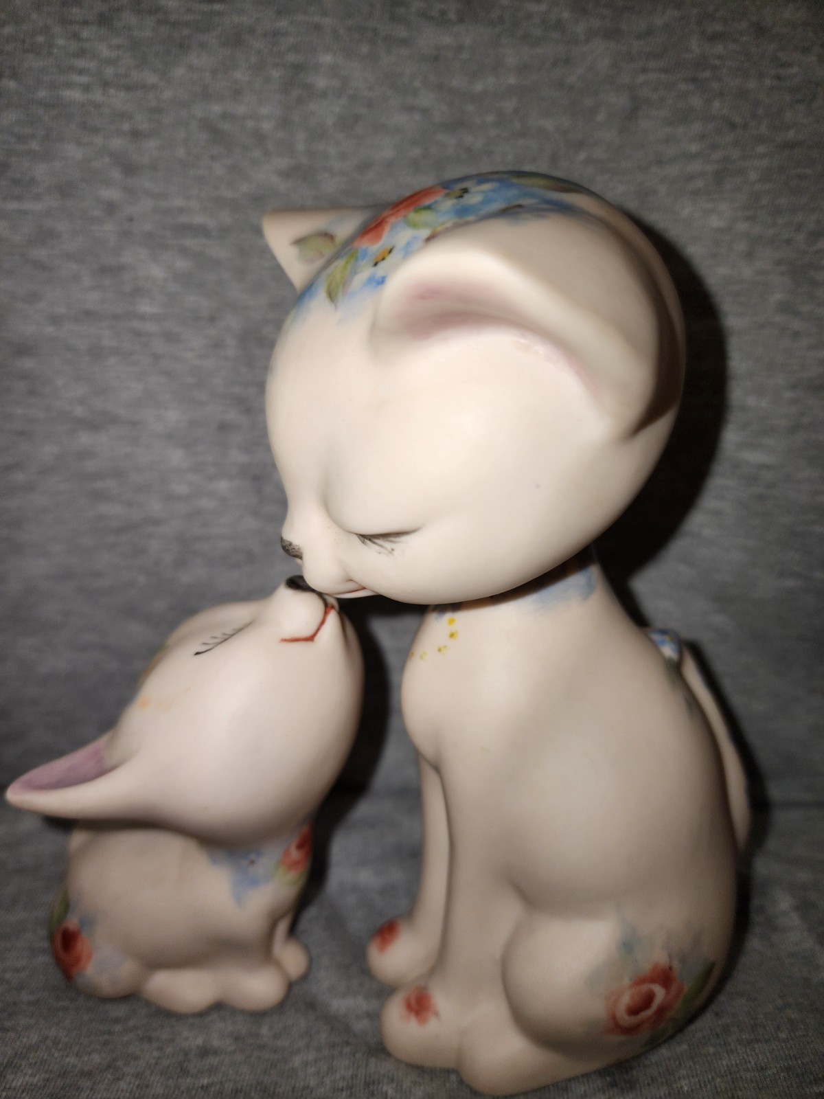VTG McNees Pottery Cat Figurines Numbered Mother & Kitten Beautiful VTG McNees Pottery Cat Figurines Numbered Mother & Kitten Beautiful