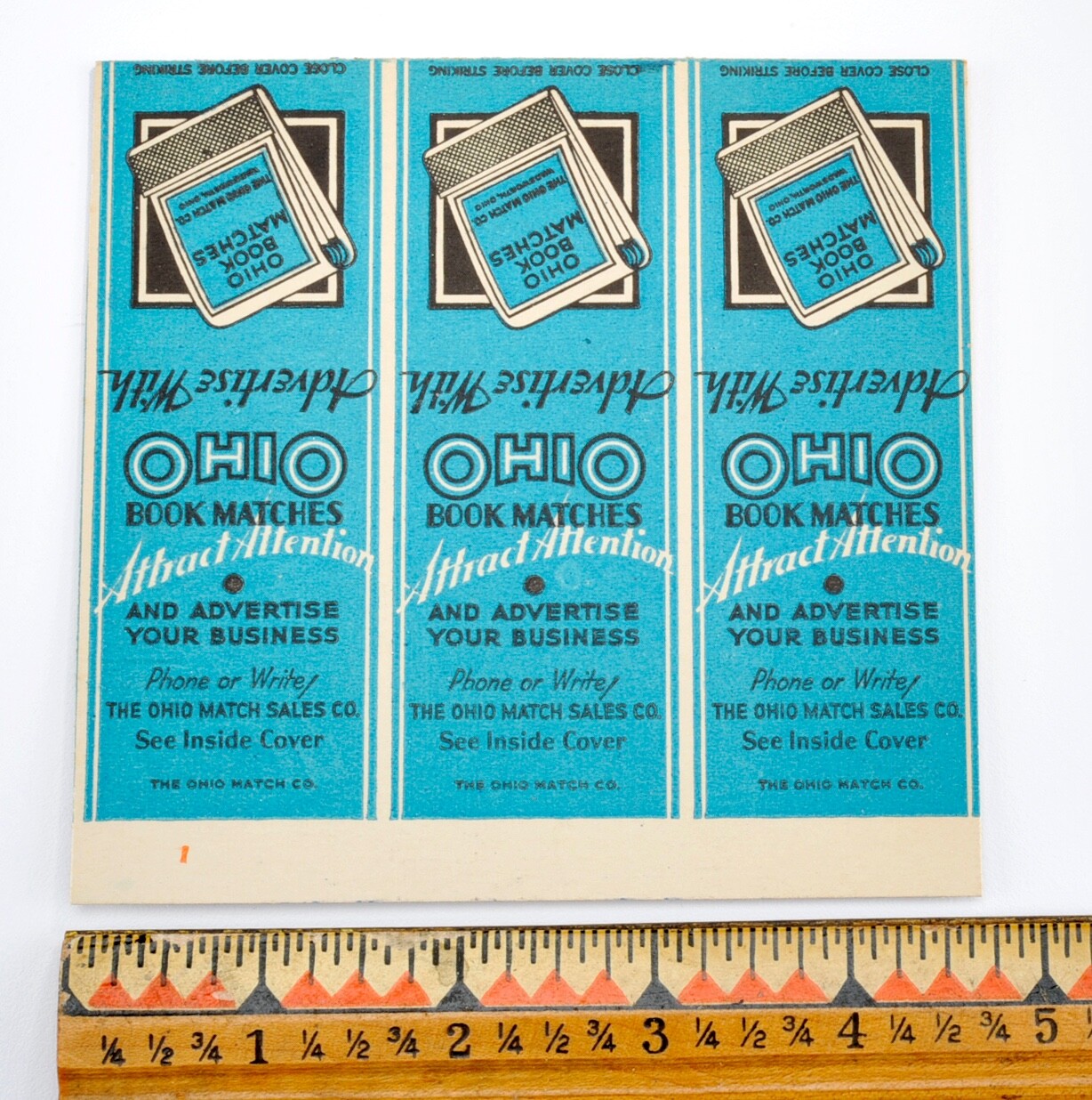 Vintage 1930’S ART DECO OHIO BOOK MATCHES - MATCH SALES CO. MATCHBOOK COVER #24 Vintage 1930’S ART DECO OHIO BOOK MATCHES - MATCH SALES CO. MATCHBOOK COVER #24