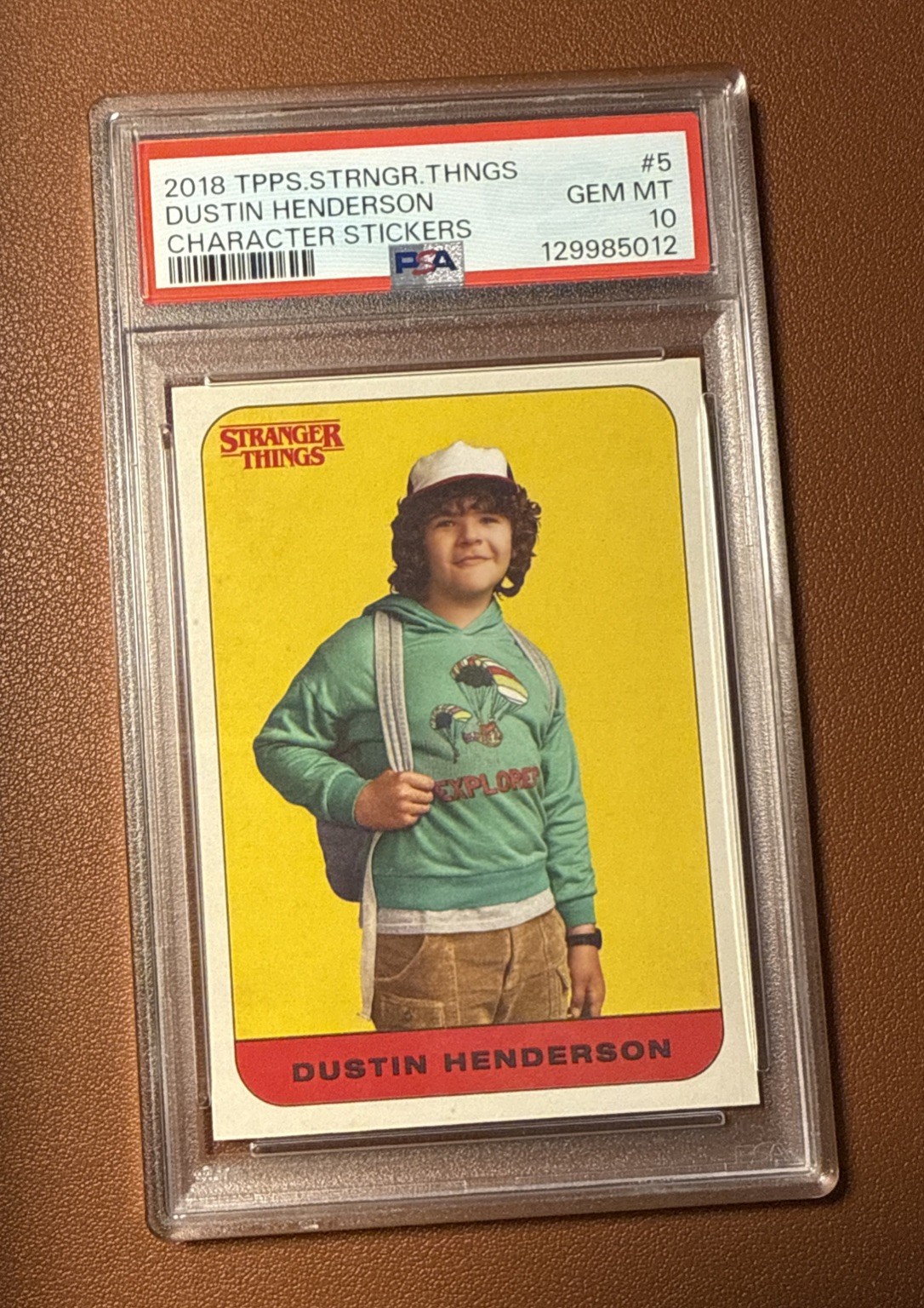 2018 TOPPS STRANGER THINGS PSA 10 Dustin Henderson Sticker #5 Rookie POP 42