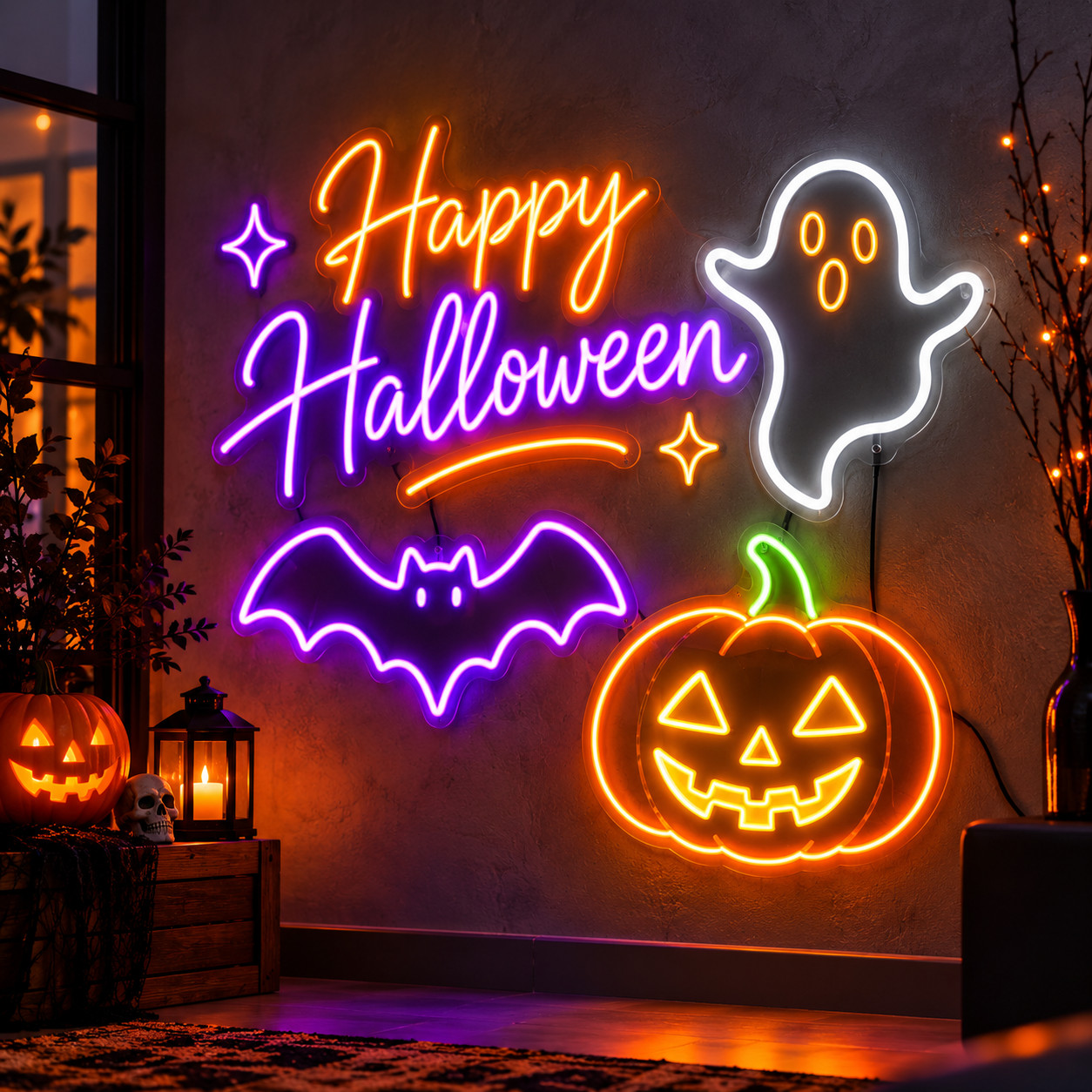 Custom Personalized Neon LED Light Sign, Halloween Party Room Wall Decor Display Custom Personalized Neon LED Light Sign, Halloween Party Room Wall Decor Display