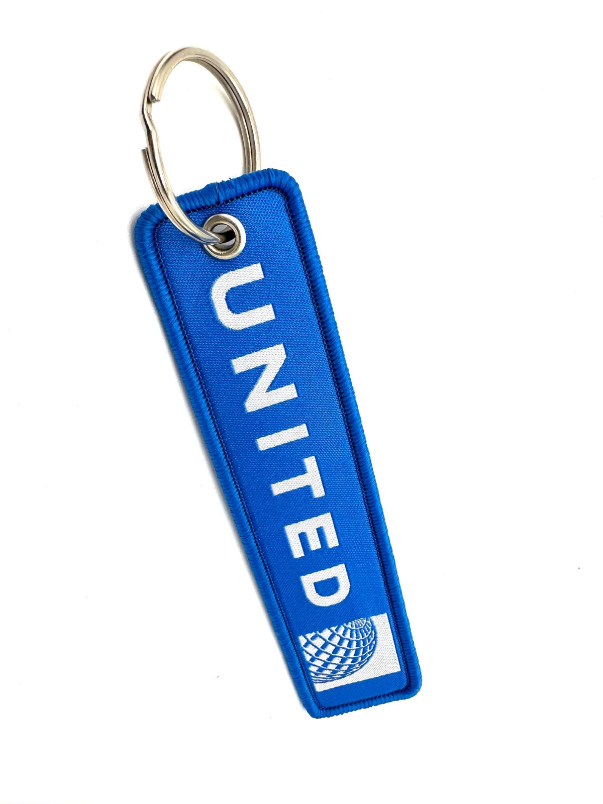 STUNNING UNITED AIRLINES EMBROIDERED TAG KEYCHAIN/KEY RING...NOT EASILY FOUND...