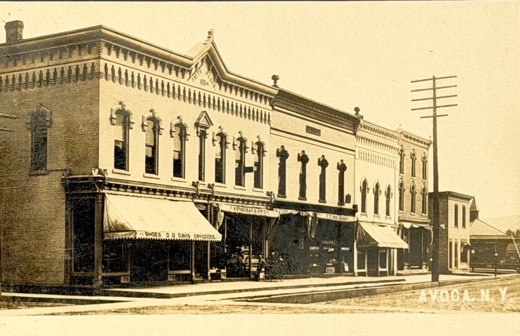 RPPC Avoca New York Postcard Main Street View c1911 Steuben County Real Photo
