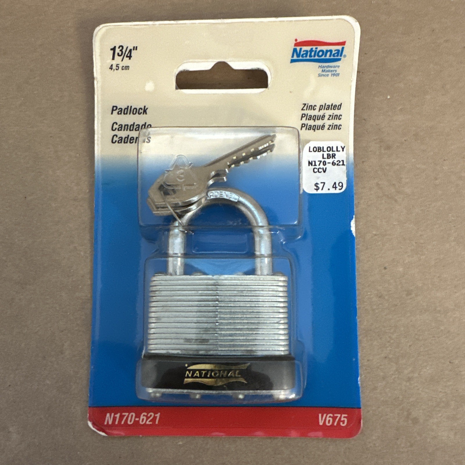 National Padlock V675 N170-621 5 Pin Tumbler NIP NOS 