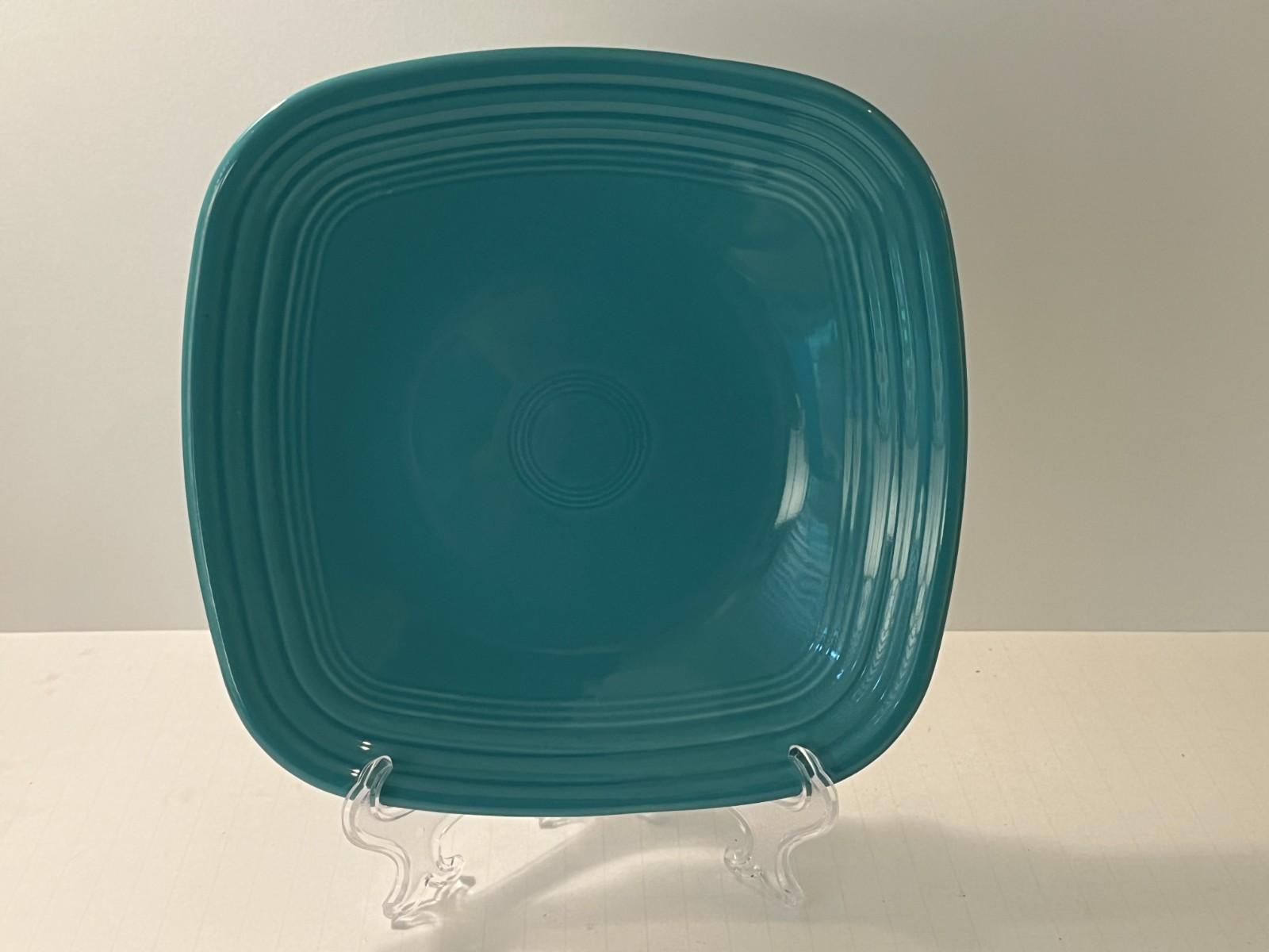 Fiestaware Homer Laughlin Fiesta Turquoise Aqua Blue Square Dinner Plate 10-3/4
