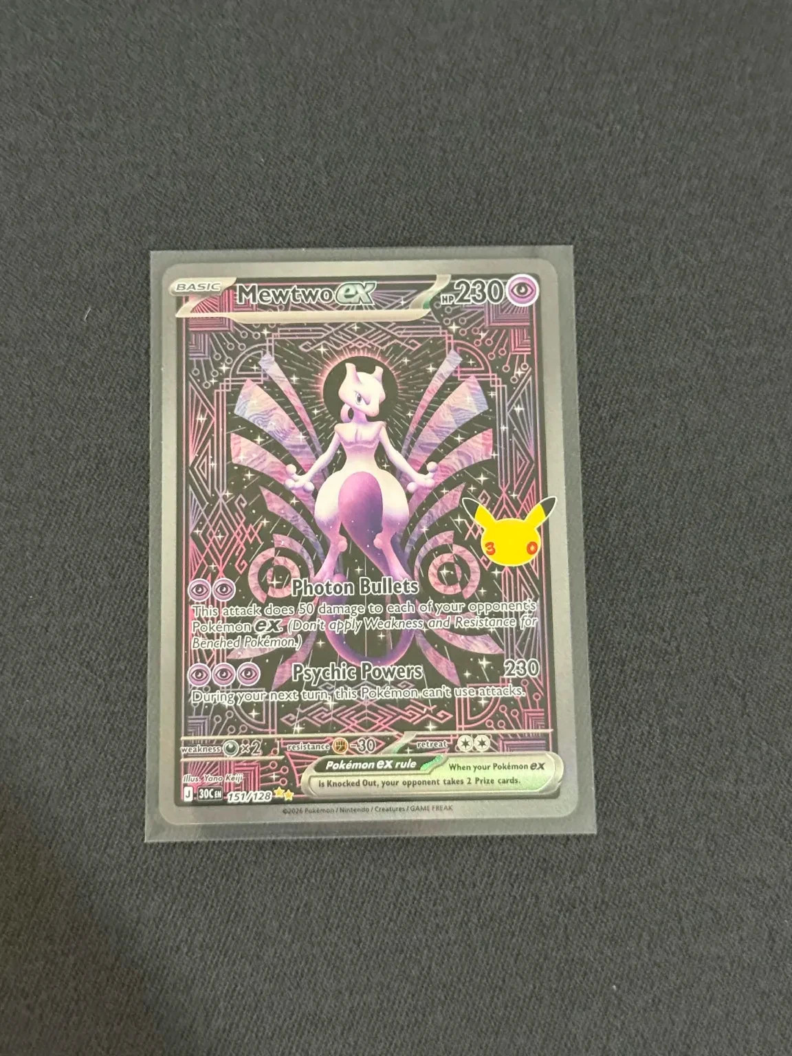Mewtwo ex EX 151/128 30th Anniversary Celebrations SIR Pokémon TCG Holo Mewtwo ex EX 151/128 30th Anniversary Celebrations SIR Pokémon TCG Holo