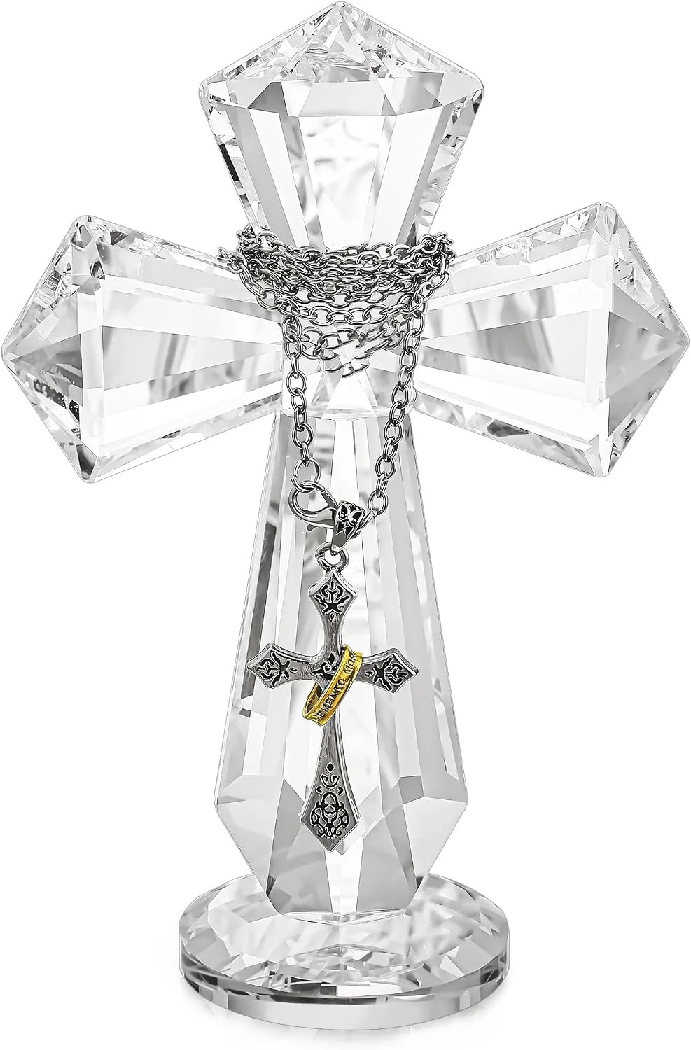 5.8inch Clear Crystal Cross Handmade Glass Holy Cross Collectible Religious C... 5.8inch Clear Crystal Cross Handmade Glass Holy Cross Collectible Religious C...