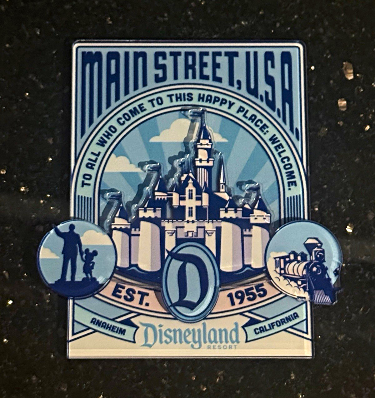 Disneyland Resort Anaheim Main Street U.S.A. Blue Fridge Magnet