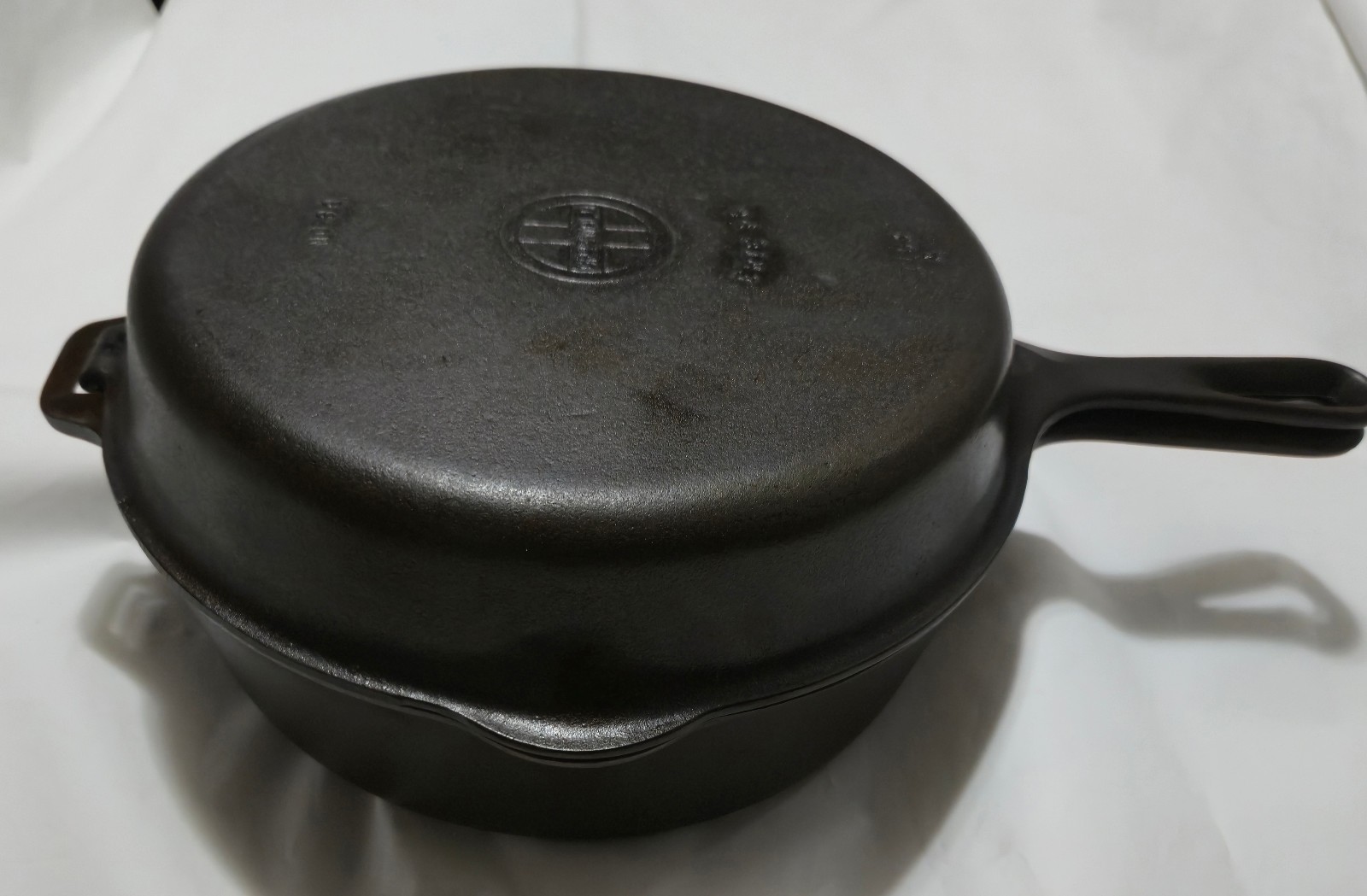 Vintage Griswold No. 80 Cast Iron Double Skillet Combo Cooker 1102 1103