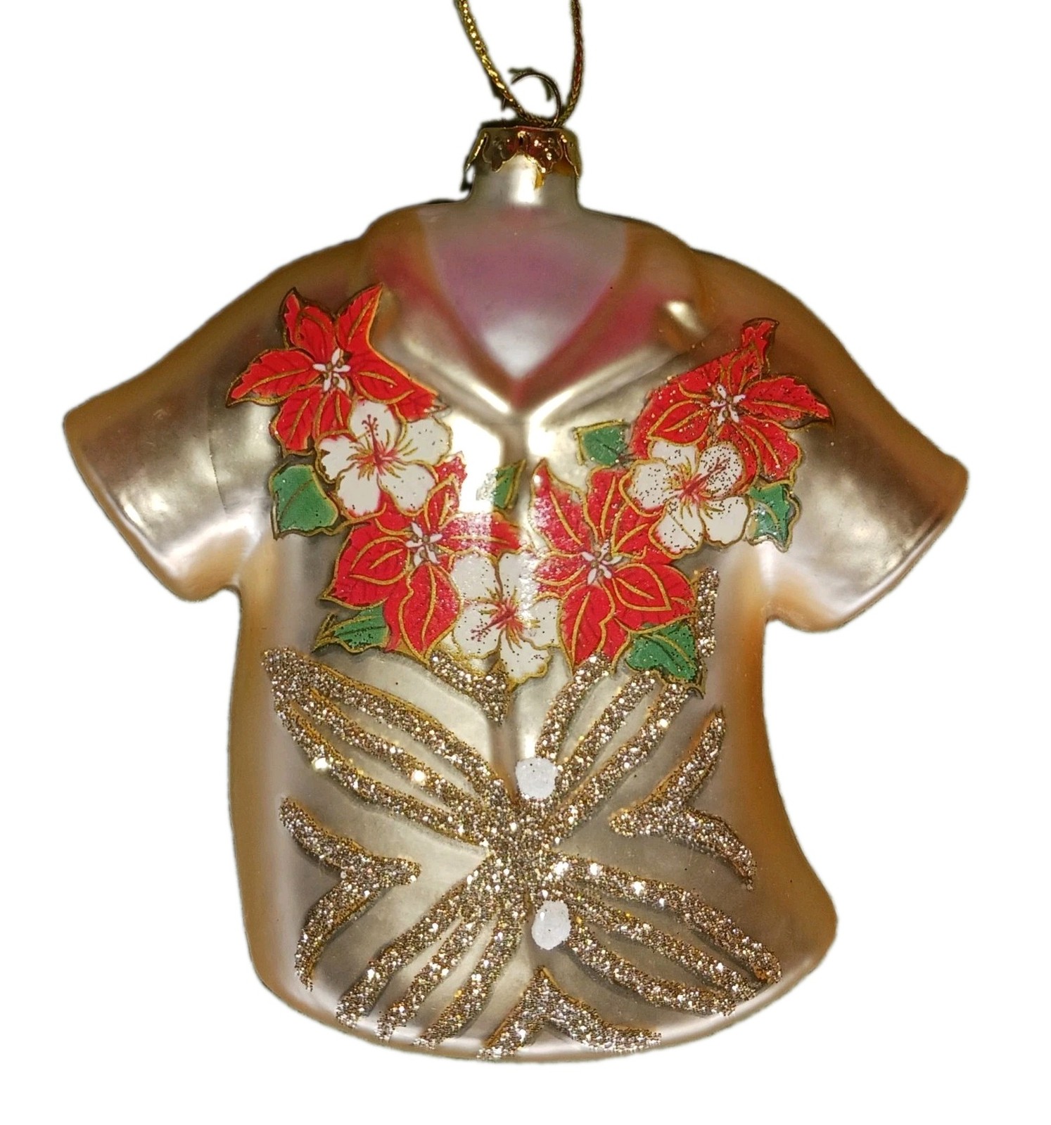 NIB Vtg 2015 Island Heritage of Hawaii Hand-Painted Glass Aloha Shirt Ornament NIB Vtg 2015 Island Heritage of Hawaii Hand-Painted Glass Aloha Shirt Ornament