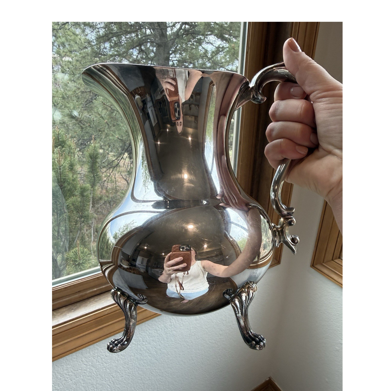 Sheffield Silver Company Silver Plate Pitcher with Ornate Feet