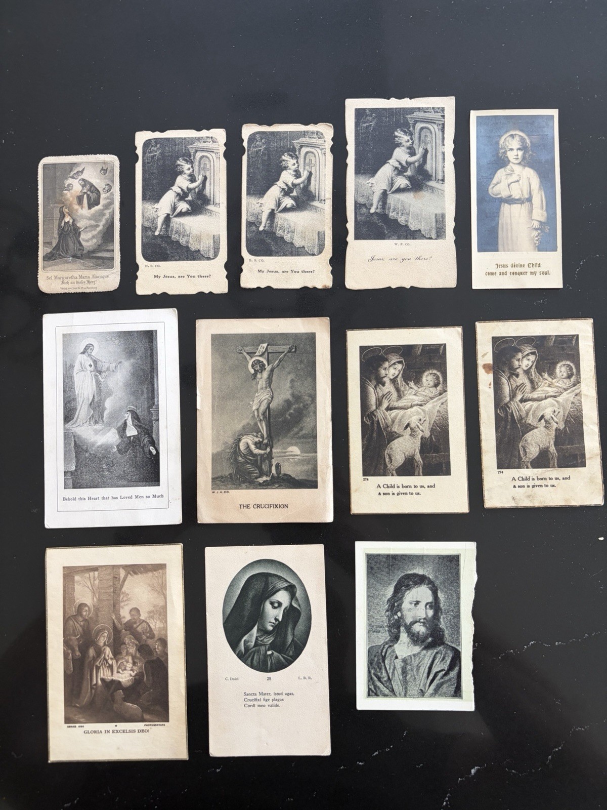 12 Antique Catholic Holy Cards 1914-1926 First Mass Priesthood Religious Lot B&W