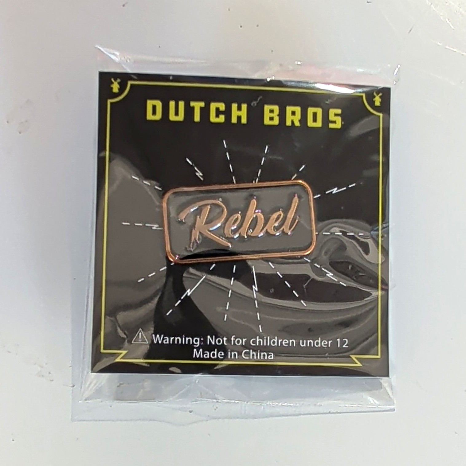 Dutch Bros Rebel Promotional Pinback Pin, Advertising Theme Collectible