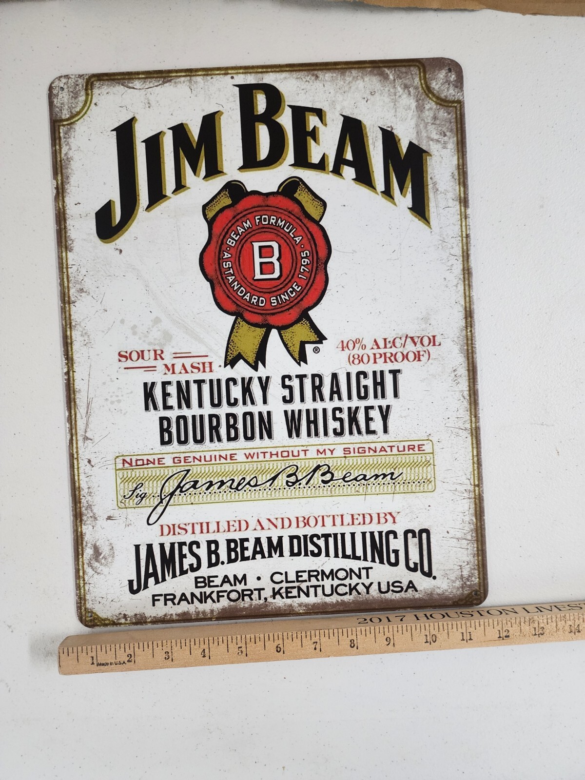 Jim bean Whiskey Cocktail  Metal Beer Sign Vintage Style  Bottle 16x12