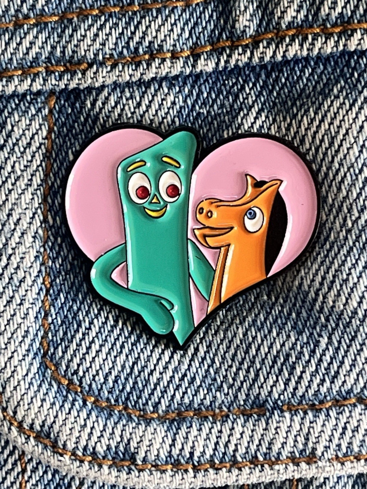 The Gumby Show - Gumby And Pokey The Horse Cute Retro Heart Enamel Pin The Gumby Show - Gumby And Pokey The Horse Cute Retro Heart Enamel Pin