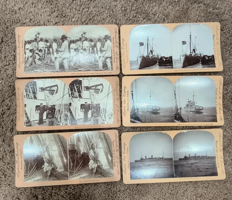 Antique 1890s/1901 Stereoscope photo viewers bundle of 6
