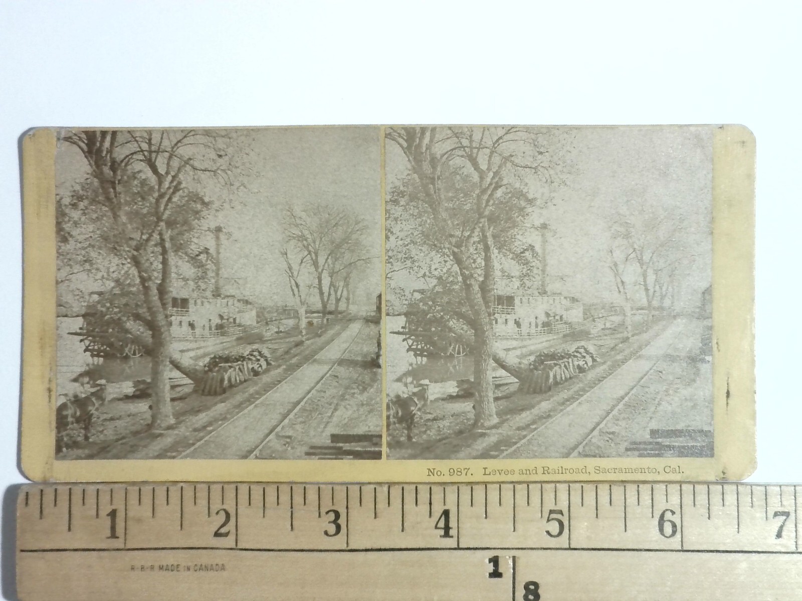 Sacramento California Levee Railroad Stereoview Kilburn Brothers 1860s Steamboat Sacramento California Levee Railroad Stereoview Kilburn Brothers 1860s Steamboat