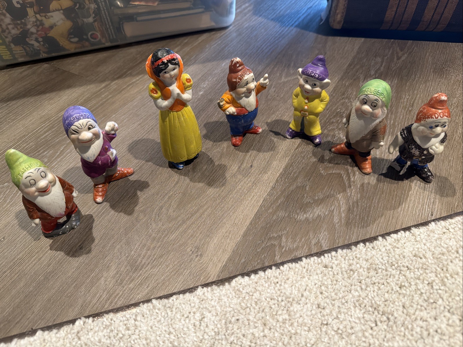 Vintage 1938 Disney Snow White and Dwarfs Bisque Figurine George Borgfeldt 1930s