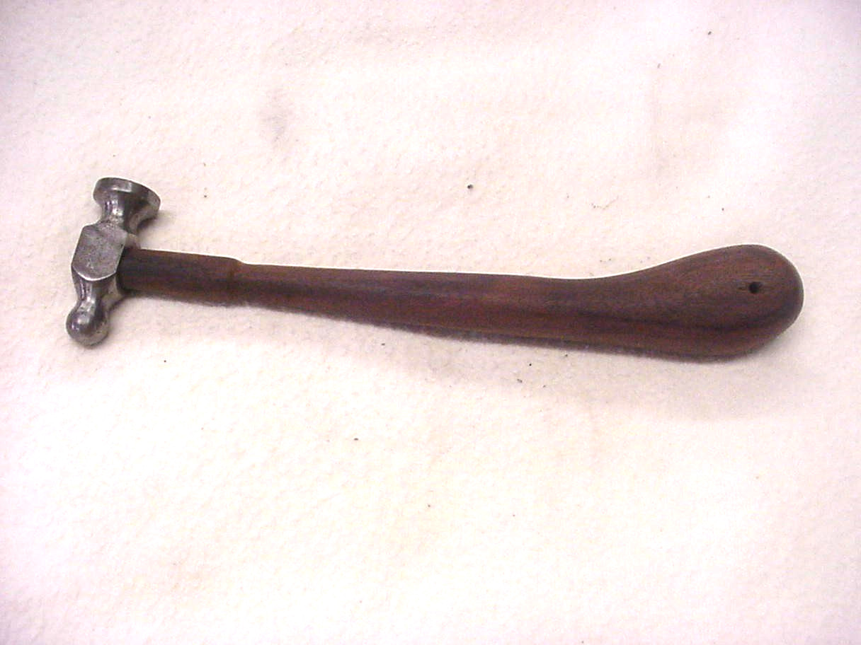 Vintage antique silversmith chasing hammer for jeweler planishing repousse art